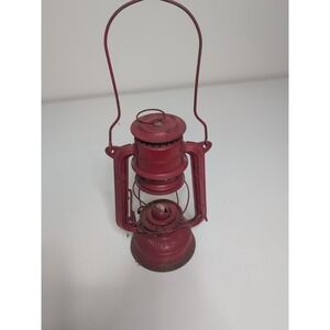 Vintage Jupiter 1 Kerosene Oil Storm Lamp Lantern Light Camping Collectible Red